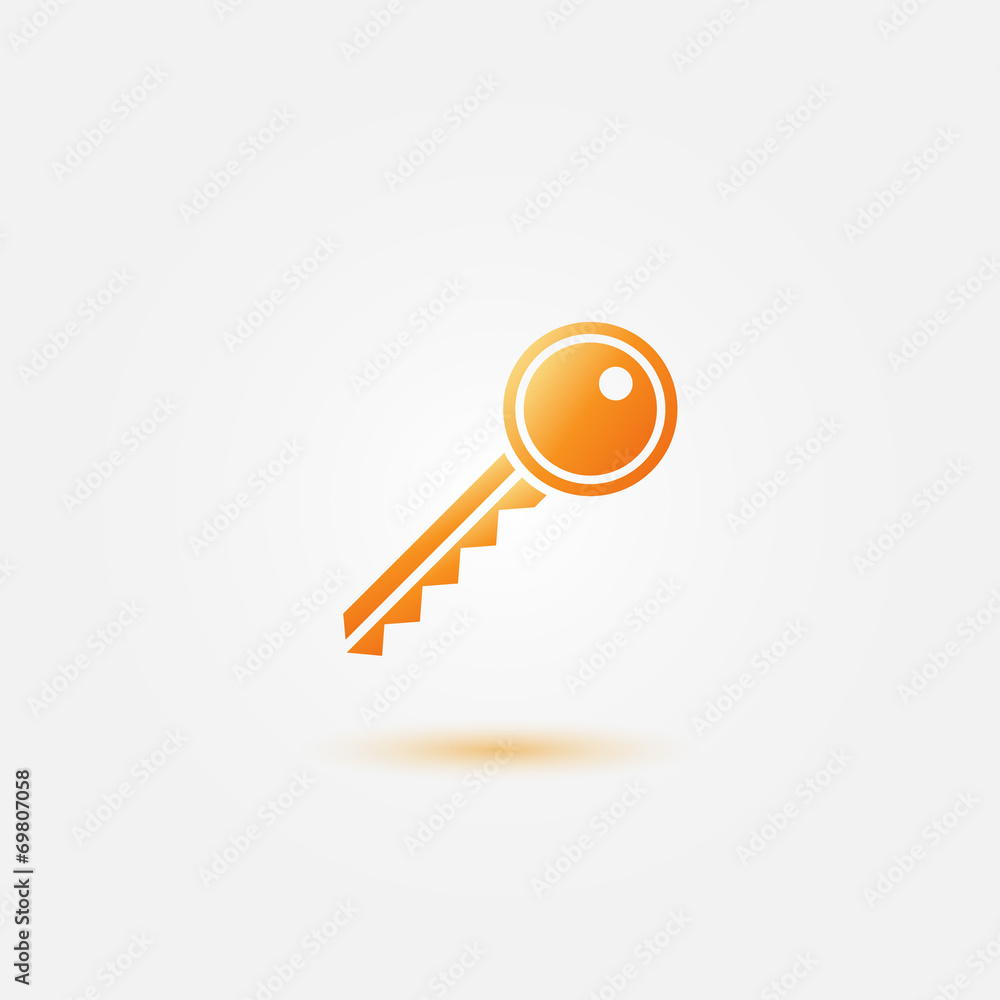 Yellow key icon - black vector key symbol Yellow key icon - black vector key symbol