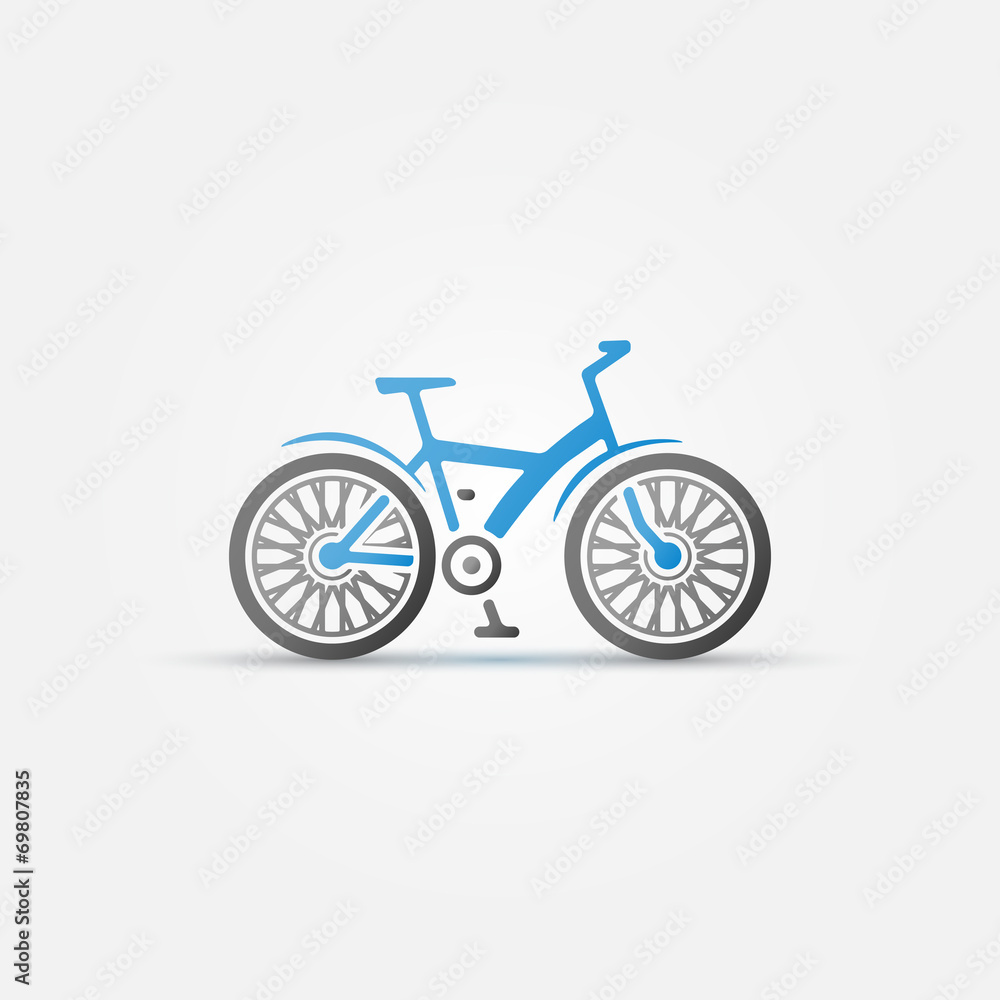 Mountain blue bike icon - vector bicycle symbol