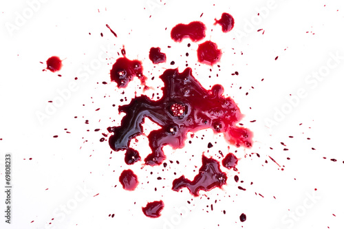 Blood drip on white photo