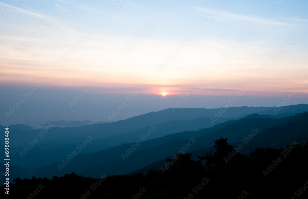 Morning view from mountains