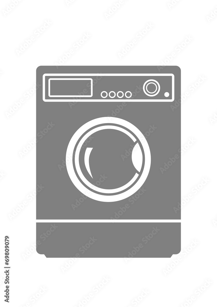 Washing machine on white background