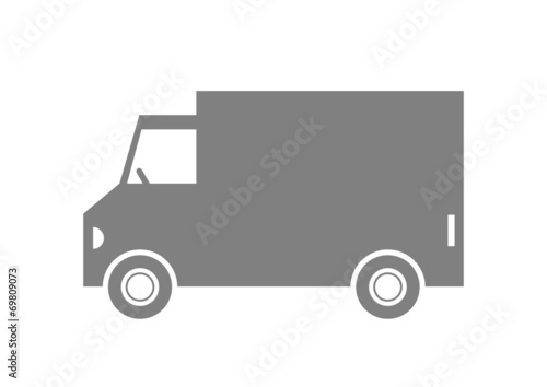 Delivery van on white background