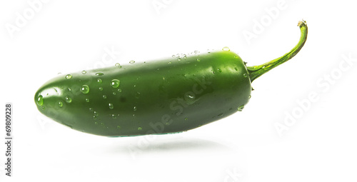 wet green jalapeno hot pepper