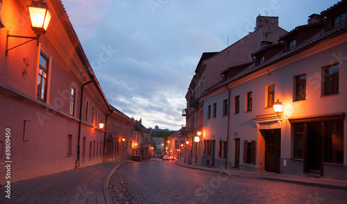 Evening in Vilnius streets