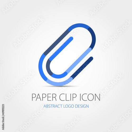 Vector paper clip icon. Abstract logo design