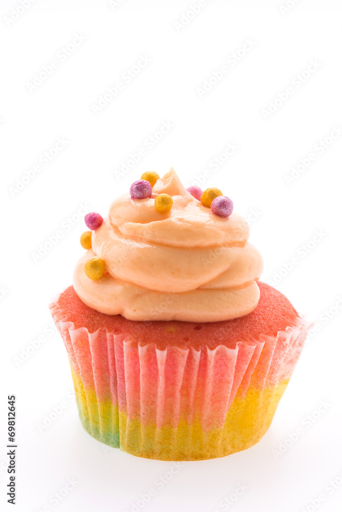 Colorful cupcakes isolated on white Colorful cupcakes isolated on white