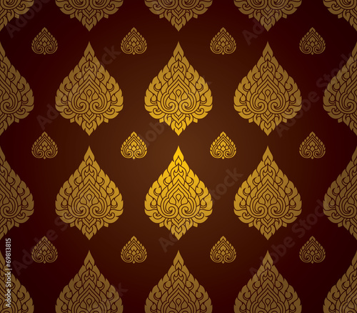Thai Art Background vector, Thai art pattern vector.