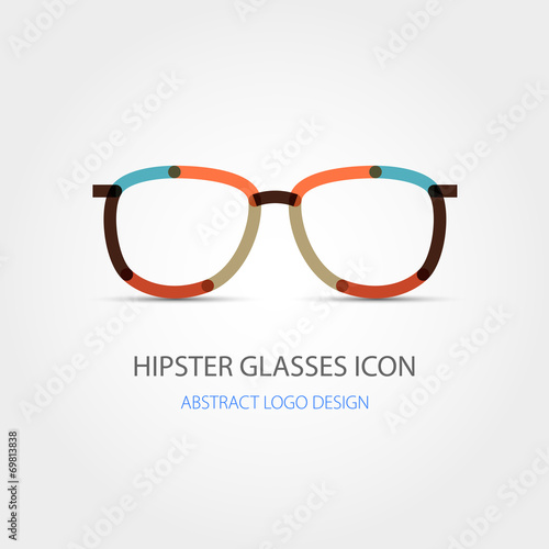 Hipster glasses icon. Abstract logo design. Vector