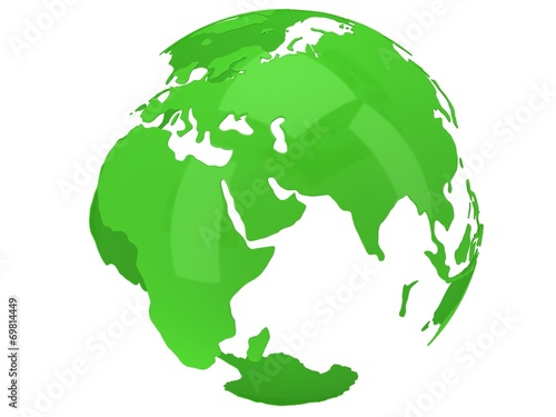 Canvas Print Earth planet globe. 3D render. India view.