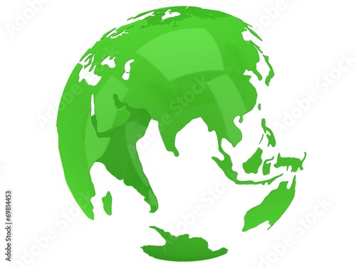 Canvas Print Earth planet globe. 3D render. India view.