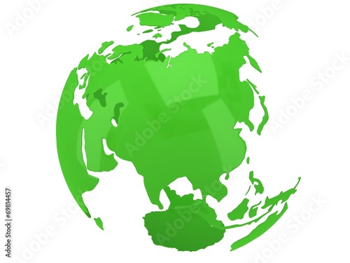 Photography Earth planet globe. 3D render. Russia view.