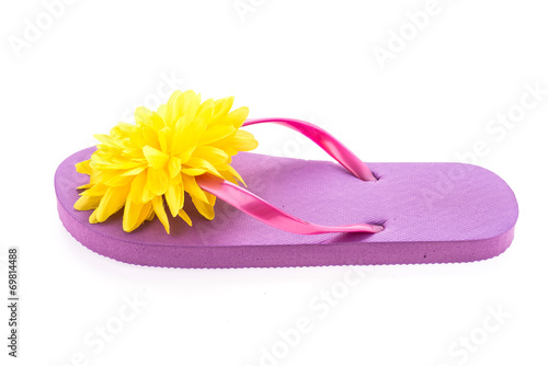 Flip flop fashion plastic shoes isolated on white background