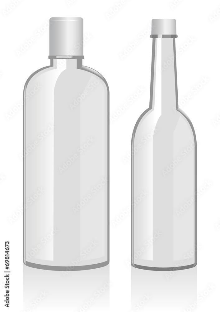 Vector illustration of empty bottles Vector illustration of empty bottles