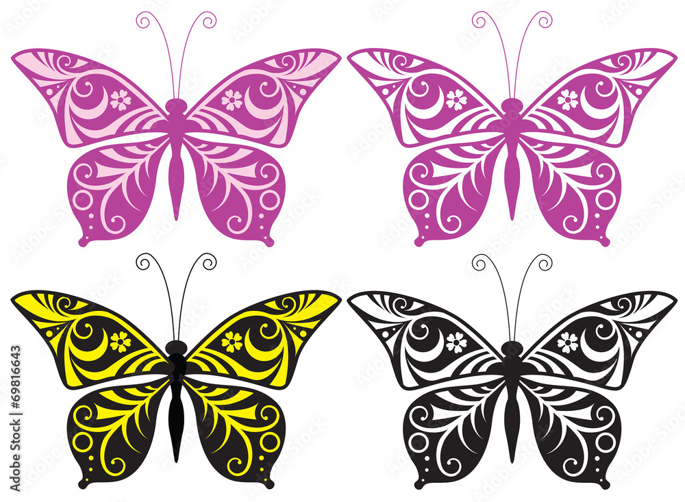 Obraz premium Inwrought butterfly silhouette