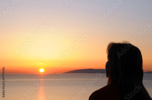 Woman's Silhouette at Sunrise