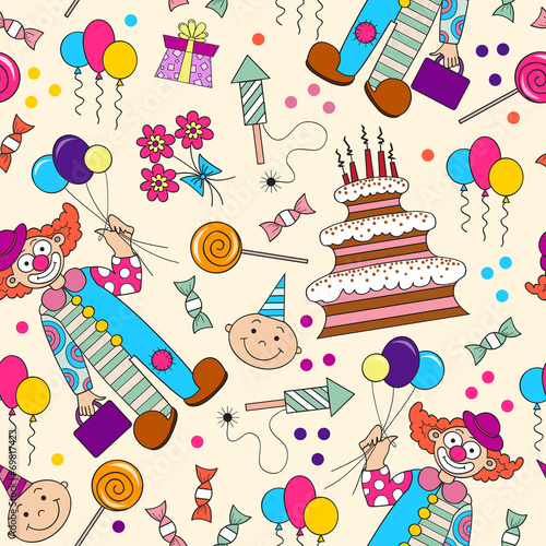 Vector pattern with symbols of the birthday