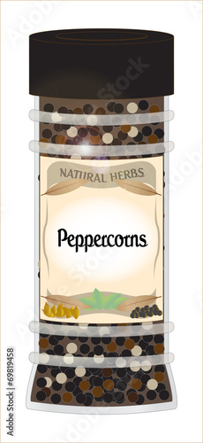 Peppercorns in Jar