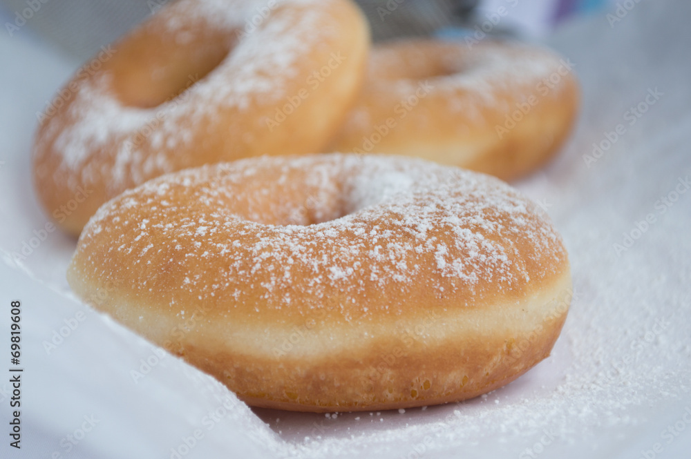 Donuts with sugar on top
