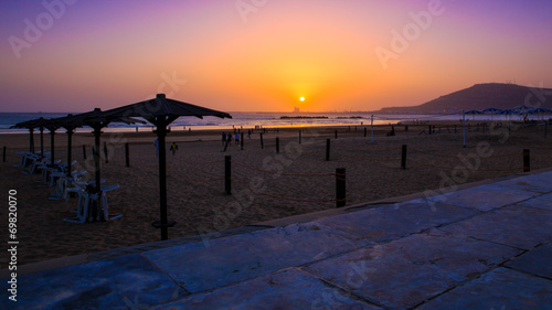 Beautiful sunset in Agadir  Morocco