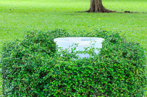 Bin with Tree Cover in Park.