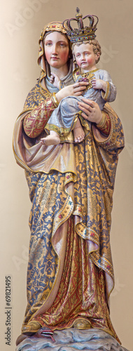 Bruges - polychromed statue of Madonna in st. Giles church