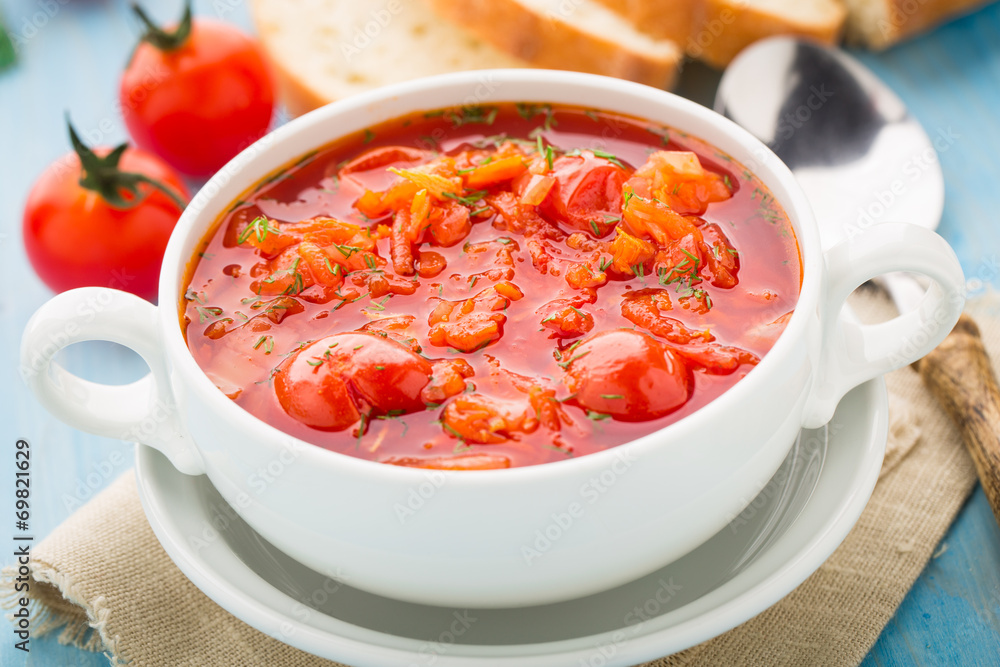 Vegetable soup in a bowl Vegetable soup in a bowl