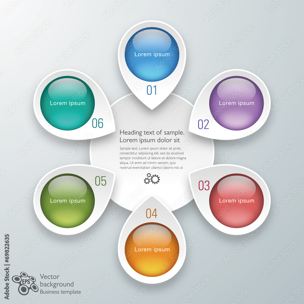 Infographics Vector Background 6-Step Process Infographics Vector Background 6-Step Process