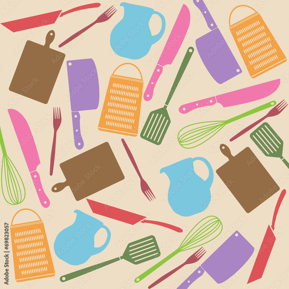Seamless pattern of kitchen tools Seamless pattern of kitchen tools