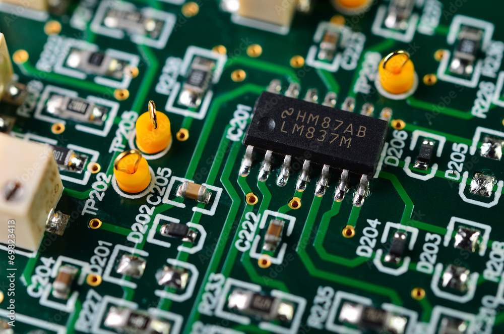 Detail of an electronic printed circuit board Detail of an electronic printed circuit board
