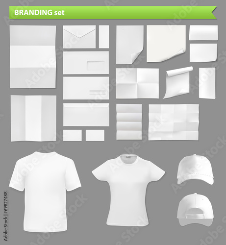 paper sheets and clothes templates set