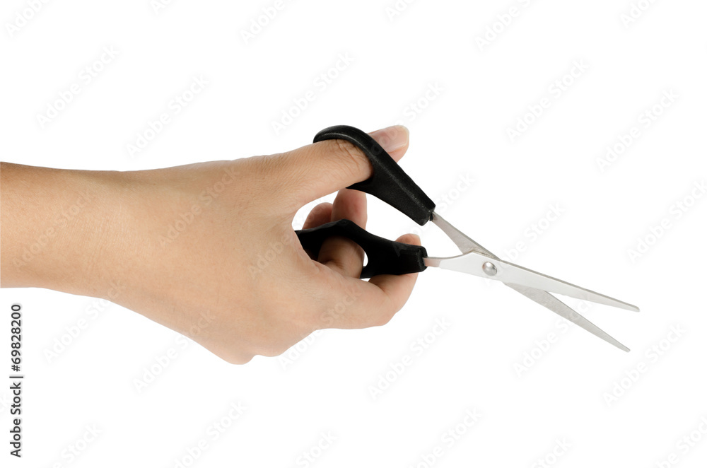 Hair scissors in hand Hair scissors in hand