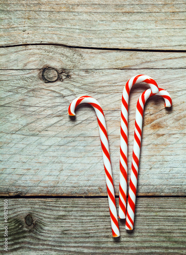 Colorful red and white striped Xmas candy canes