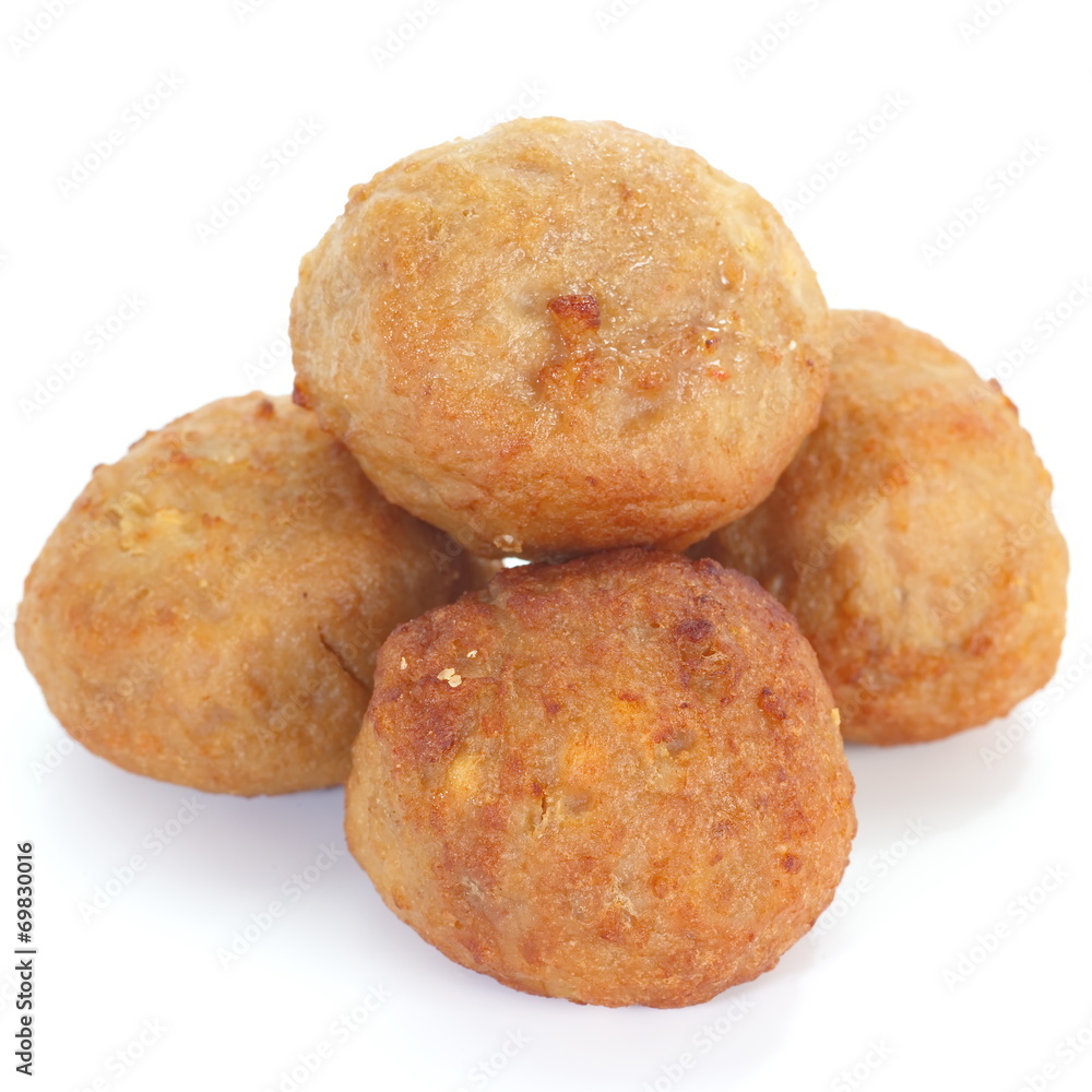 Deep fried chicken knees tendon on white background Deep fried chicken knees tendon on white background