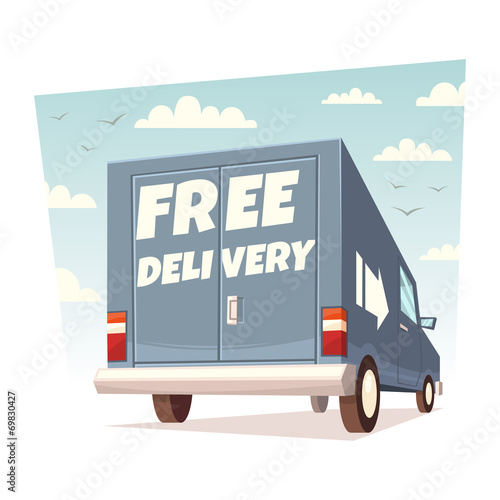 Free delivery. Vector illustration.