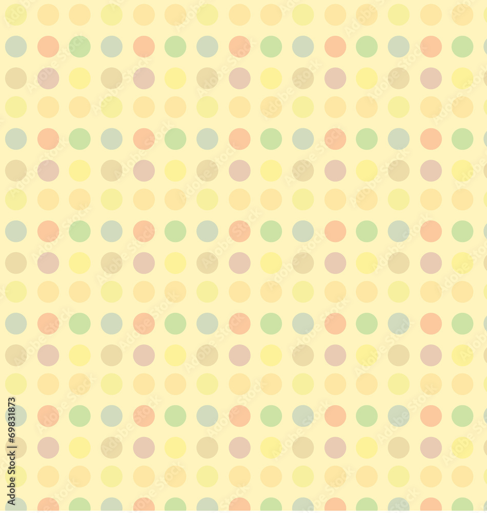 Color dot seamless repeat pattern on yellow background Color dot seamless repeat pattern on yellow background