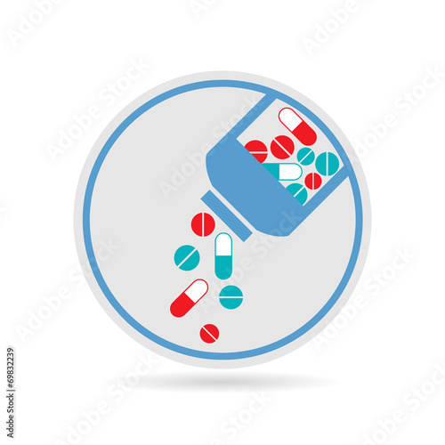 Medicines pouring out of the bottle