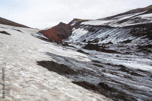 Panorama of Icelandic mountains photo