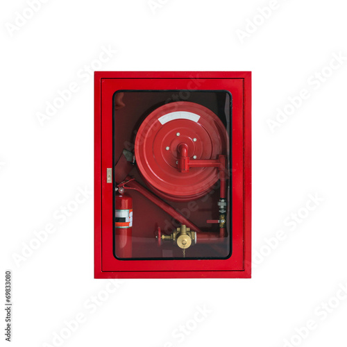 Fire Hose Cabinet on White