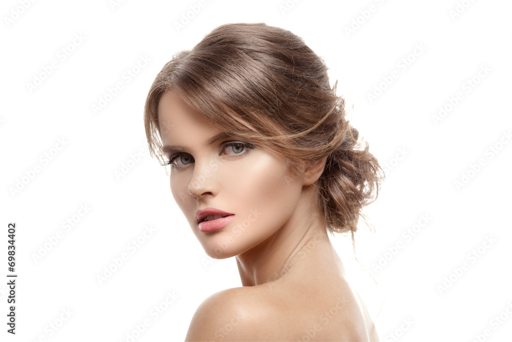 Beautiful Blond Woman. Hairstyle and Make-up. Isolated. Beautiful Blond Woman. Hairstyle and Make-up. Isolated.