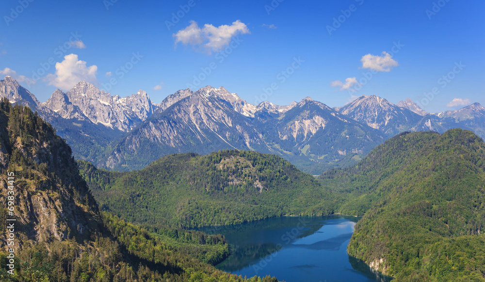 Alpine Alps mountain landscape in Bavaria Germany