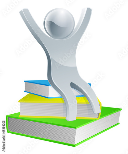 Cartoon happy book man