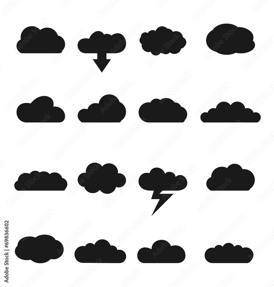 Vector cloud shapes set Vector cloud shapes set