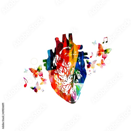 Colorful human heart design