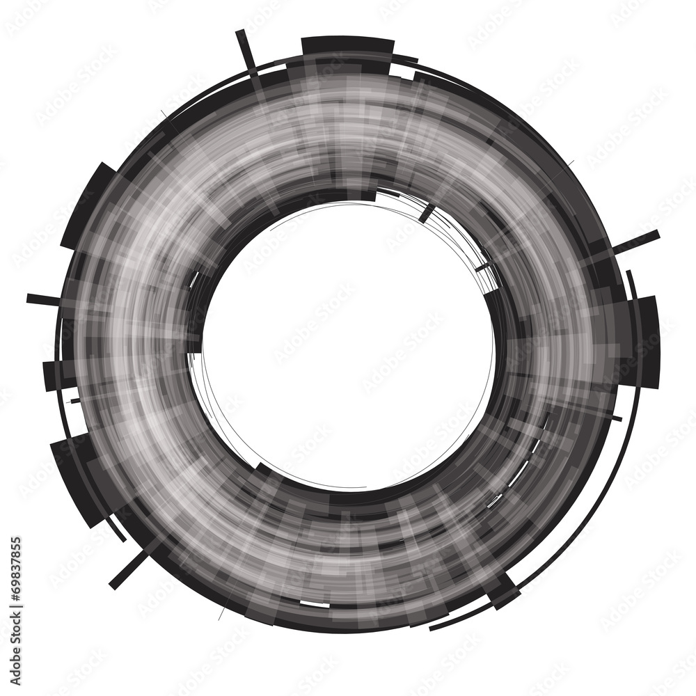 Naklejka premium Black abstract circle. Raster.