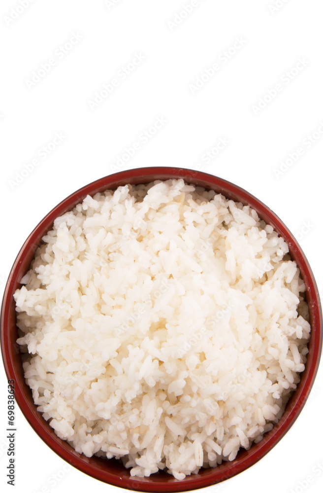 A bowl of rice over white background A bowl of rice over white background