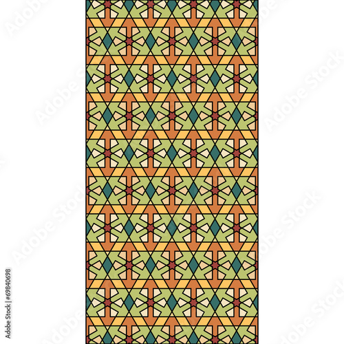 Geometric stained glass window background