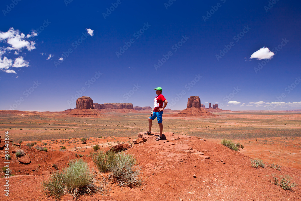 USA - man in Monument valley tribal park