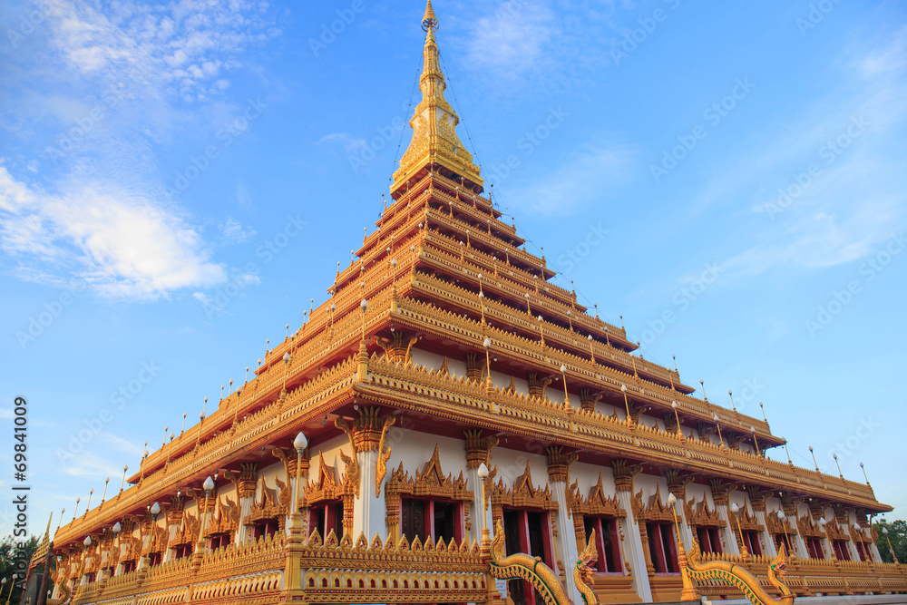 top of golden pagoda at the Thai temple, Khon kaen Thailand top of golden pagoda at the Thai temple, Khon kaen Thailand