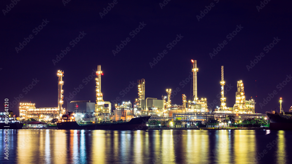 Oil refinery at twilight, business logistic concept Oil refinery at twilight, business logistic concept