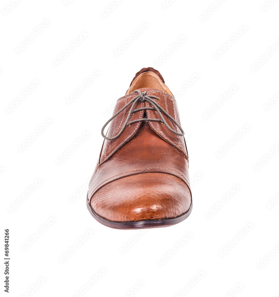 Male fashion with business shoes on white